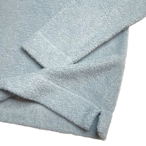 LOFT Plus Light Blue Teddy Sherpa Pullover Sweatshirt Size 14 - Picture 3 of 5